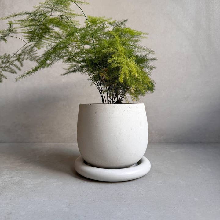 Minimal Loot Design – wholesale Kruka – Betongkruka med dränering, söt växtkruka, bubbelplanterare, dekorativ cementkruka, minimalistisk kruka med fat, nordisk, tjock kruka