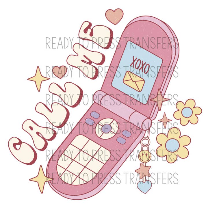 Call Me Valentine's Day Sublimation Transfer T342 for wholesale by BreezePrintCo