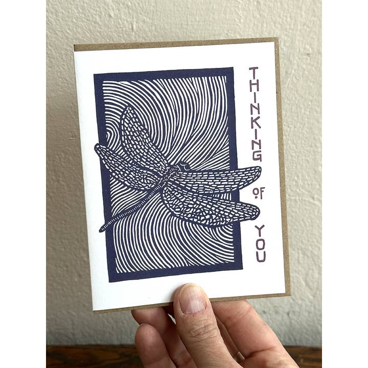 Lynn-oleum - Wholesale Thinking of You Card - Dragonfly Thinking of You LETTERPRESS CARD