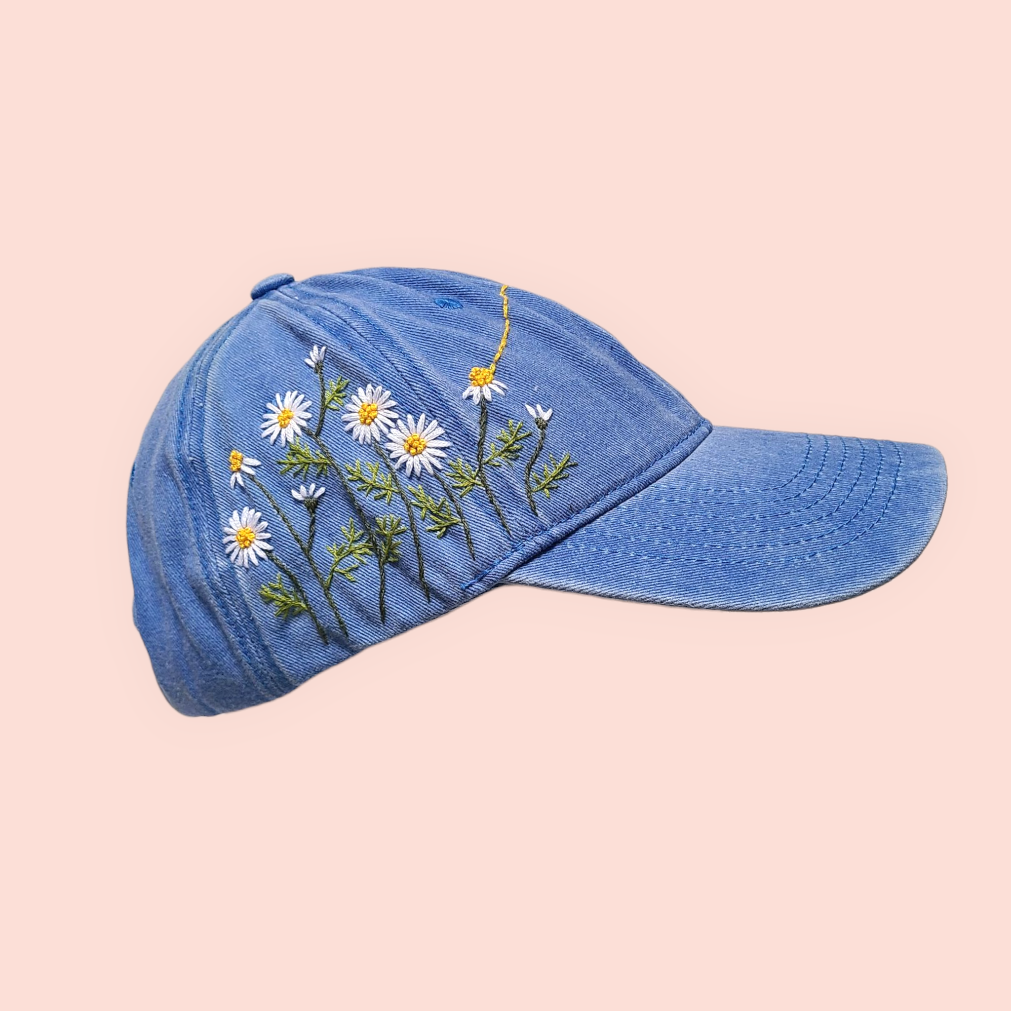 Olala Mia - Wholesale Baseball Cap - Women's - Hand-embroidery flower washed baseball cap3