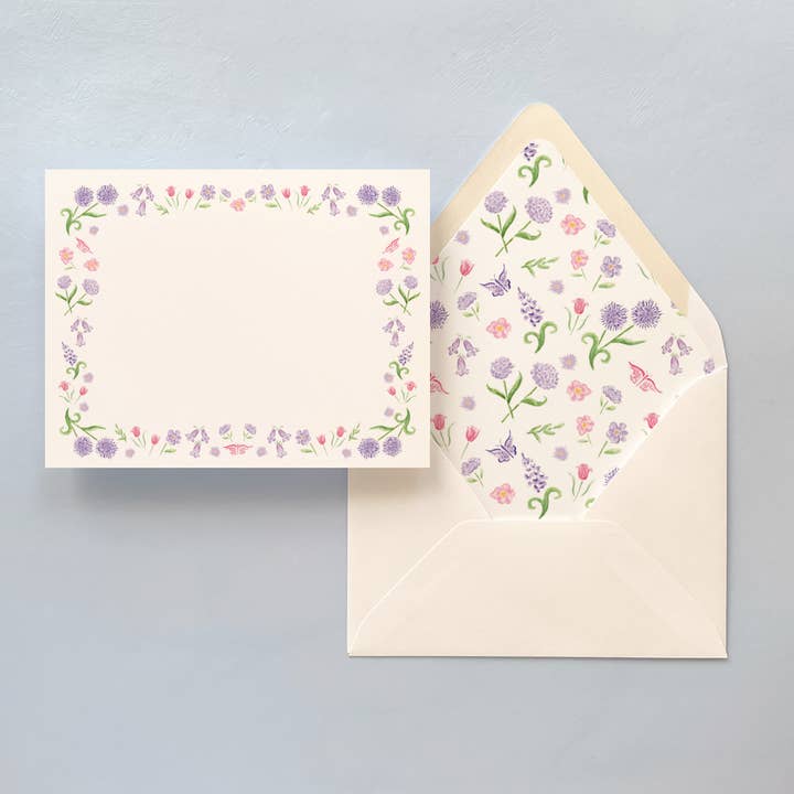 Lilac Bouquet Notecard Set for wholesale by Gloster Road Co.