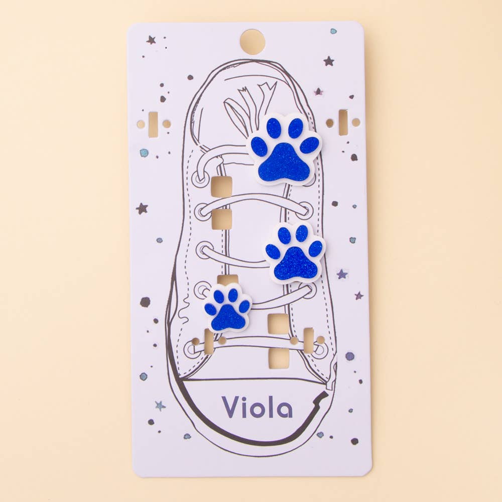 SP Sophia Collection - Wholesale Shoe Accessories - Gameday Glittered Paw Print Charm Shoe Set in Team Colors3