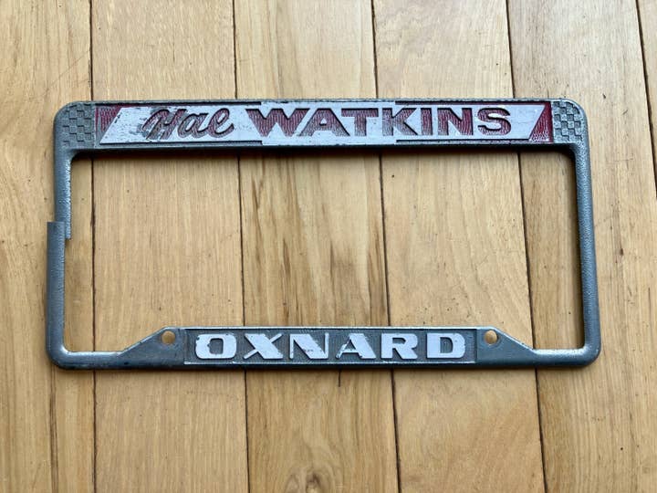 Vintage Hal Watkins Oxnard License Plate Frame -Cracked On Left and other Purchase Wholesale jr watkins. Free Returns & Net 60 Terms on Faire trending on Faire.