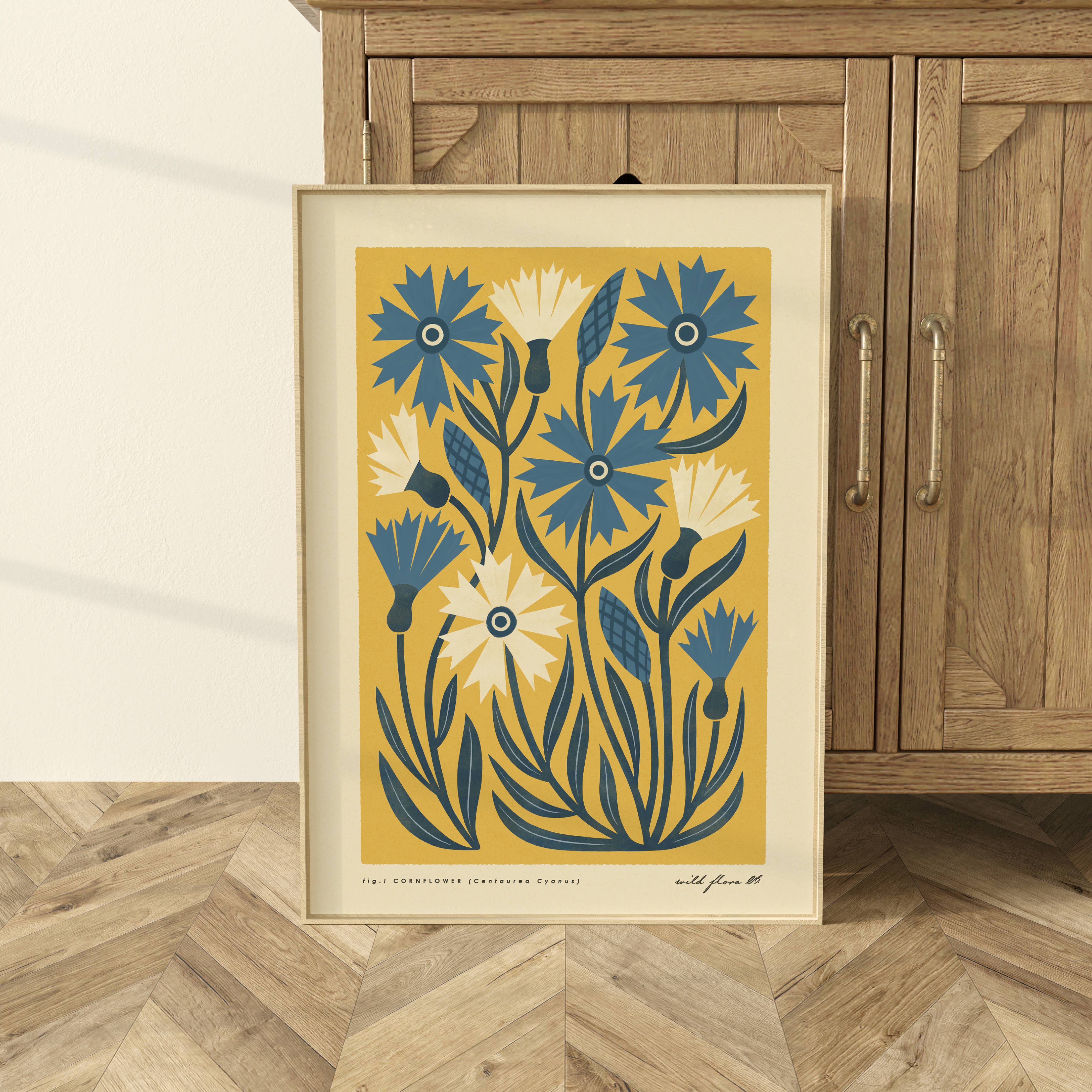 Bird & Co Studio - Wholesale Art Print - Cornflower | Modern-Retro Wildflower Art Print Wall Decor1
