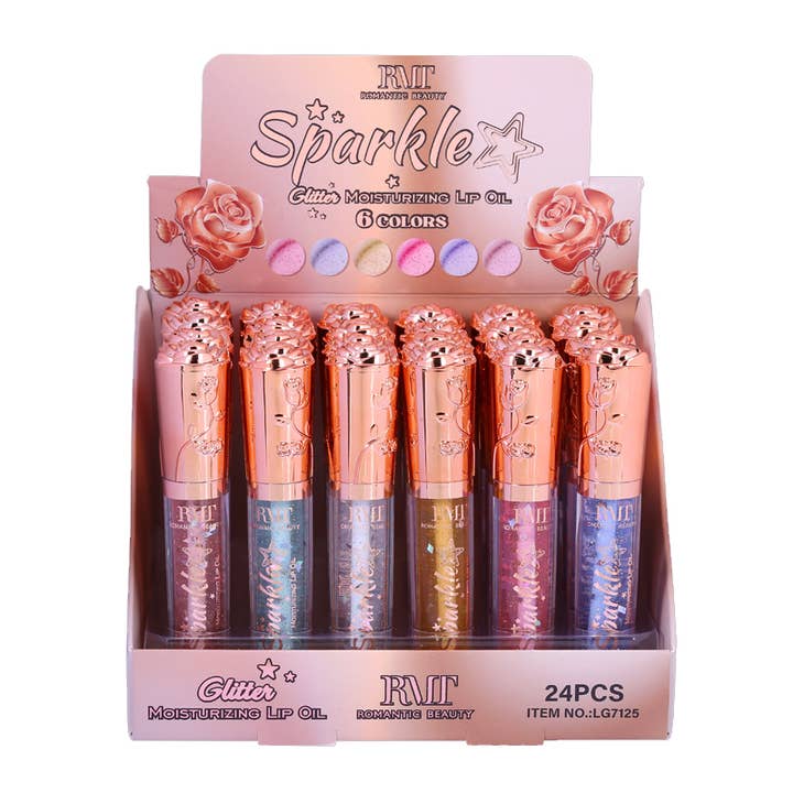 PINEAPPLE Beauty - Wholesale Lip Gloss - Romantic Beauty LG7125 Sparkle Glitter Lip Oil - 24 pcs