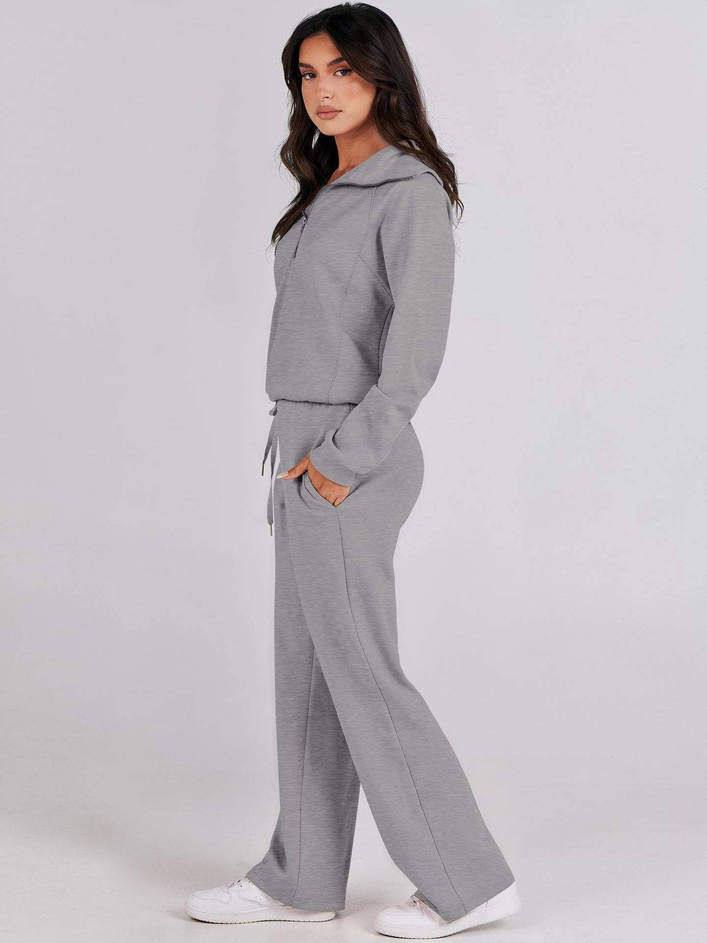Queen Fashion - Wholesale Top & Skirt Set - Women's - long sleeved sweater wide leg pants two piece set48