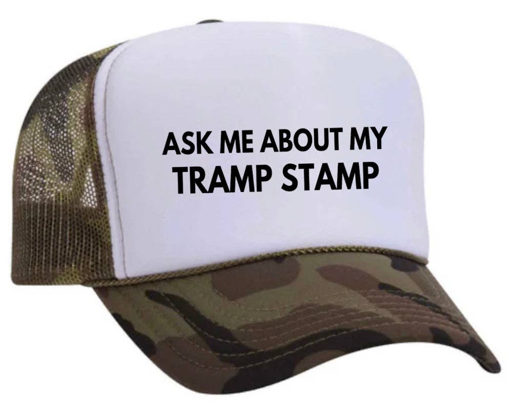 Inappropriate Trucker Hats – Engroshandel Trucker hat - Dame – Spørg mig om min Tramp Stamp Trucker Hat3