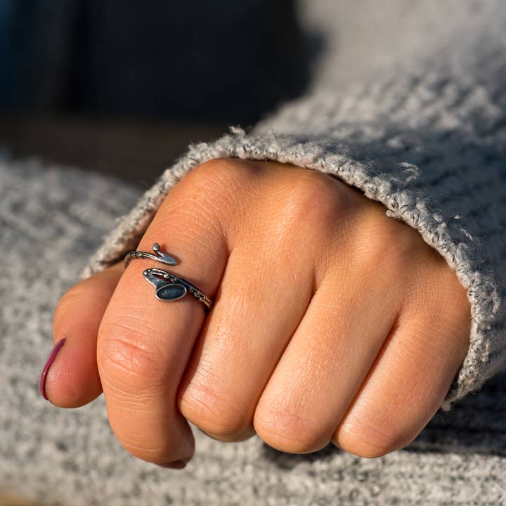 Antik sølv Saxofon Wrap Ring for engroshandel på Faire