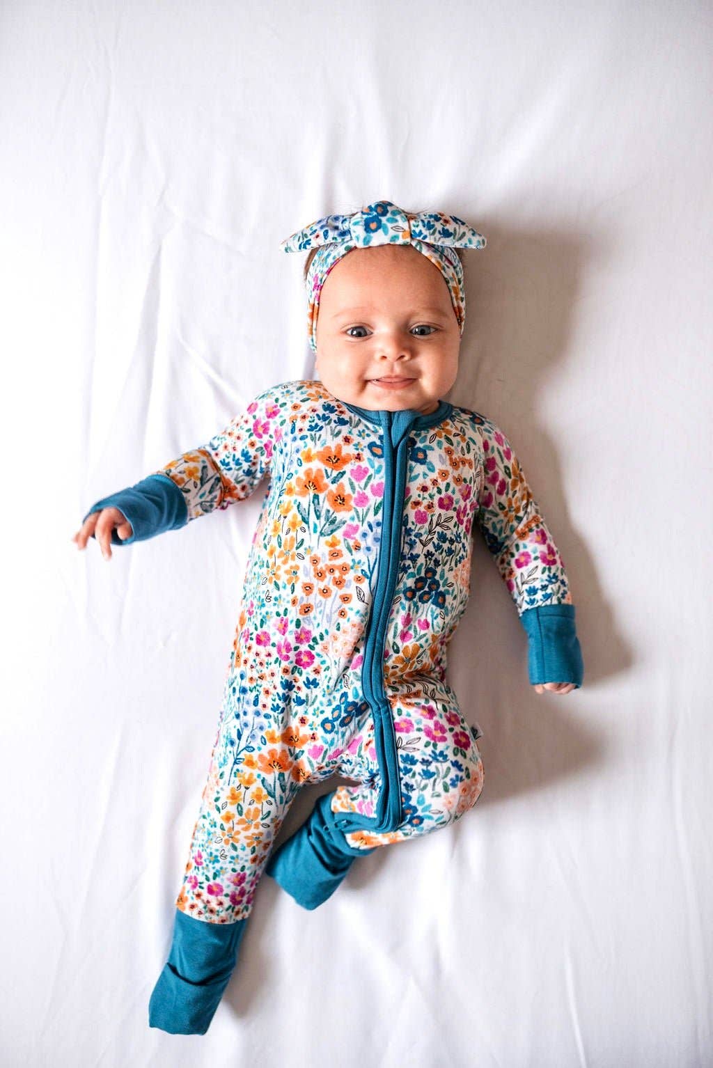 Jammie Session formerly Big Dreams Little Jammies - Wholesale Jumpsuit - Baby - Whispering Wildflowers Romper, flowers bamboo baby romper, bamboo pajama romper, soft baby romper, eco friendly baby romper, unisex baby outfit, baby sleepwear, sustainable baby clothes, bamboo sleep romper, cozy baby pajamas, bamboo sleepwear1