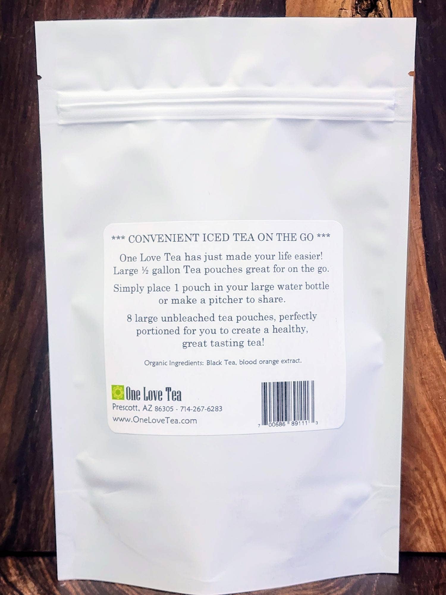 One Love Tea - Wholesale Iced Tea - Blood Orange Black Tea Iced Tea pouch2
