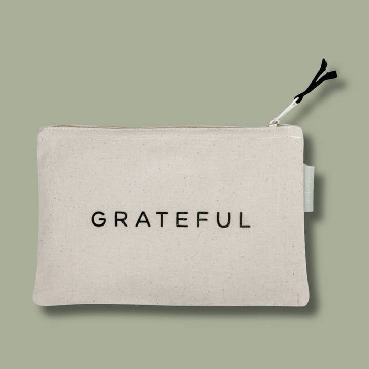 Smiles + Heart – Großhandel Beutel – Damen – Dankbare kleine Canvas-Reißverschlusstasche0