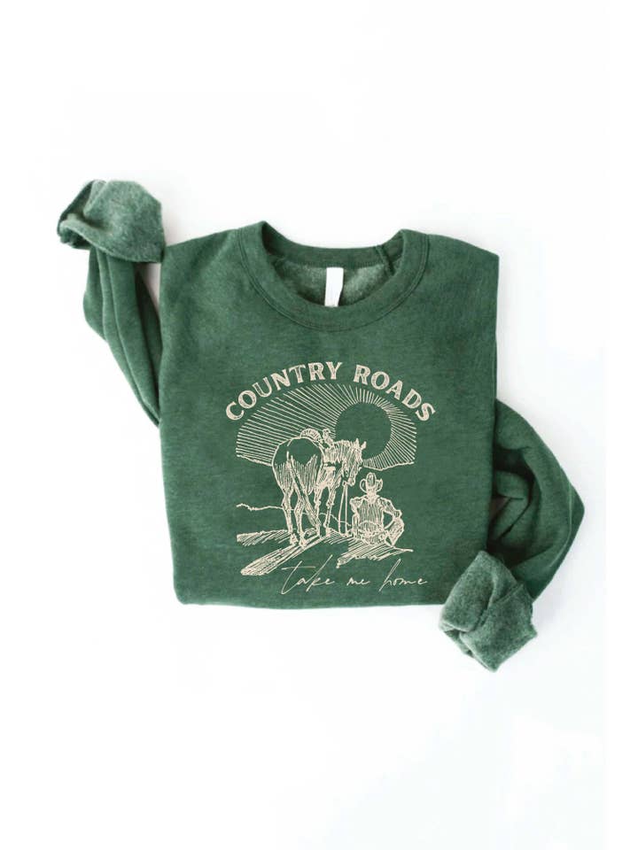 OAT COLLECTIVE - Wholesale Graphic Sweatshirt - Women's - COUNTRY ROADS TAKE ME HOME Graphic Sweatshirt15