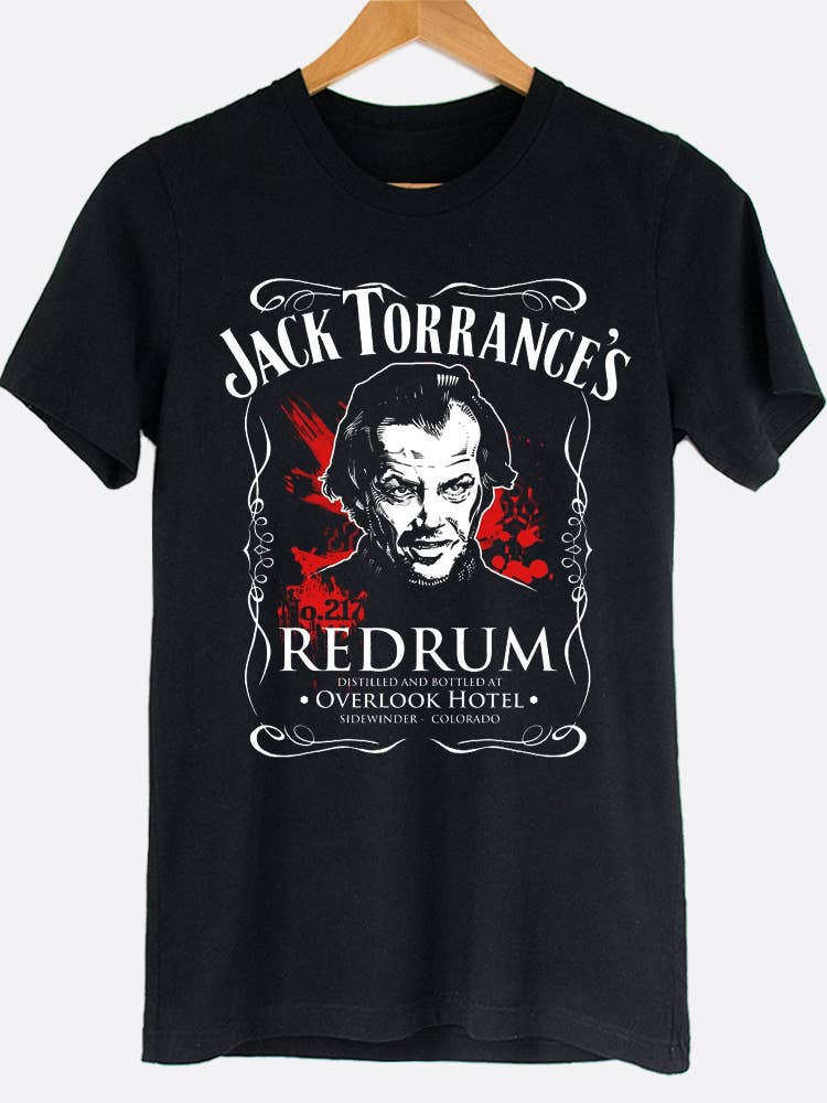 Johnny Threads - Wholesale Screen Printed T-Shirt - Unisex - Jack Torrance's RedRum The Shining Movie Graphic Tee Shirt