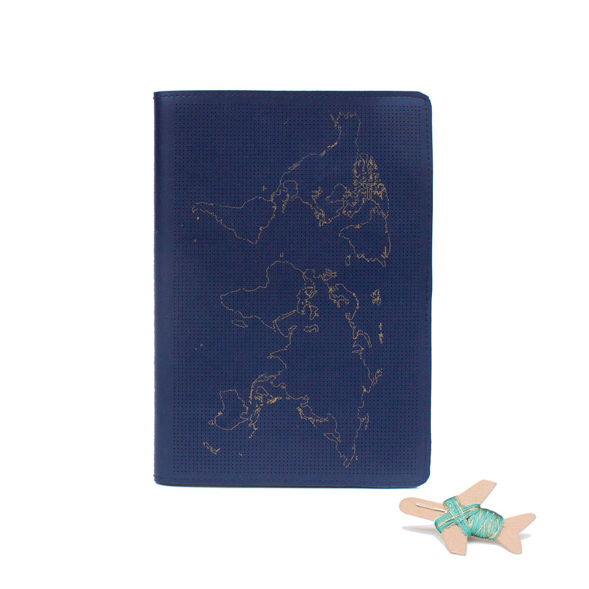 Chasing Threads - Wholesale Journal/Diary - Stitch Your Travels Map Notebook Kit - Navy Leather1