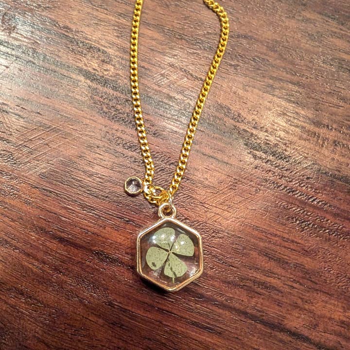 Four Leaf Clover Charm Necklace for wholesale by TillyPad Studios