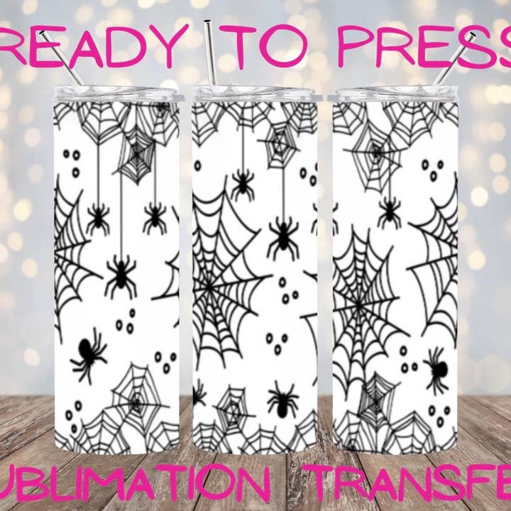 Spider Web Sublimation Transfer Wrap for Tumblers for wholesale by Hatch & Hug