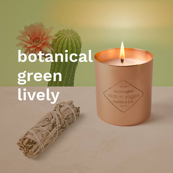 Vim + Vigor Candle Co - Wholesale Jar/Filled Candle - Cactus Flower + Desert Sage Copper Candle