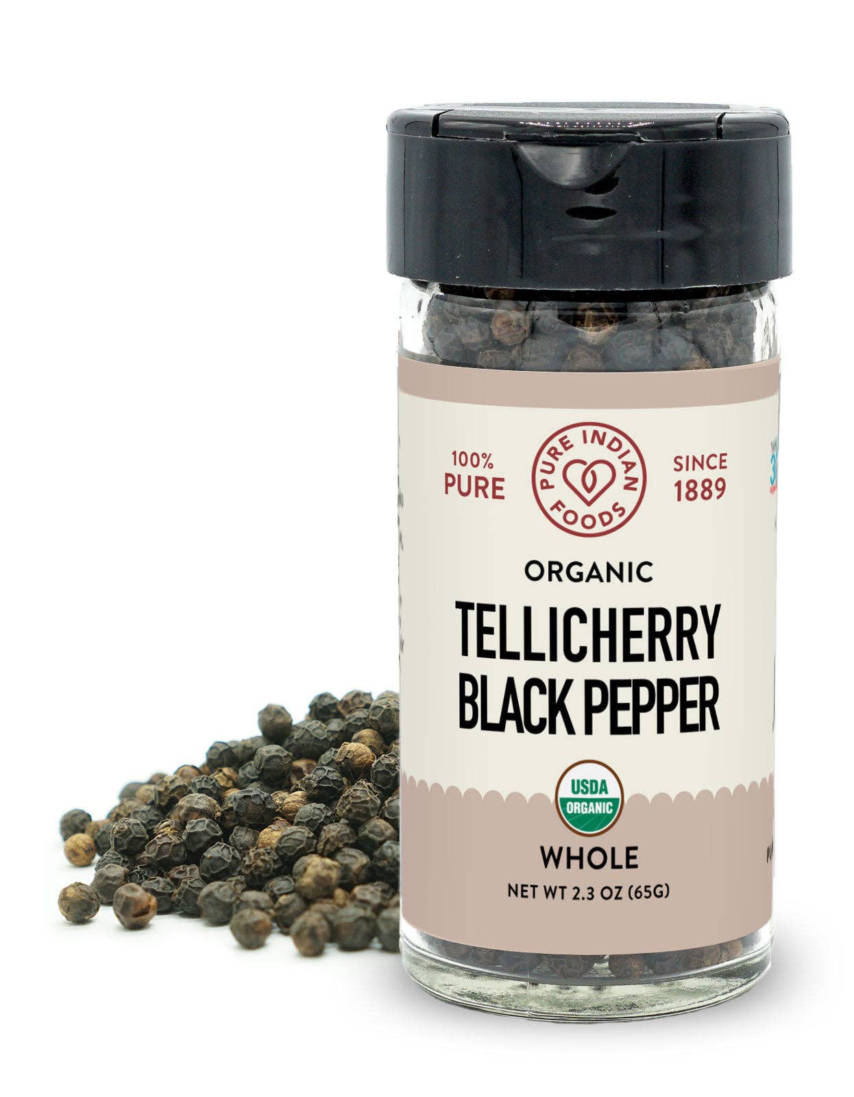 Pure Indian Foods - Wholesale Pepper/Peppercorns - Tellicherry Special Extra Bold Peppercorns, Organic0