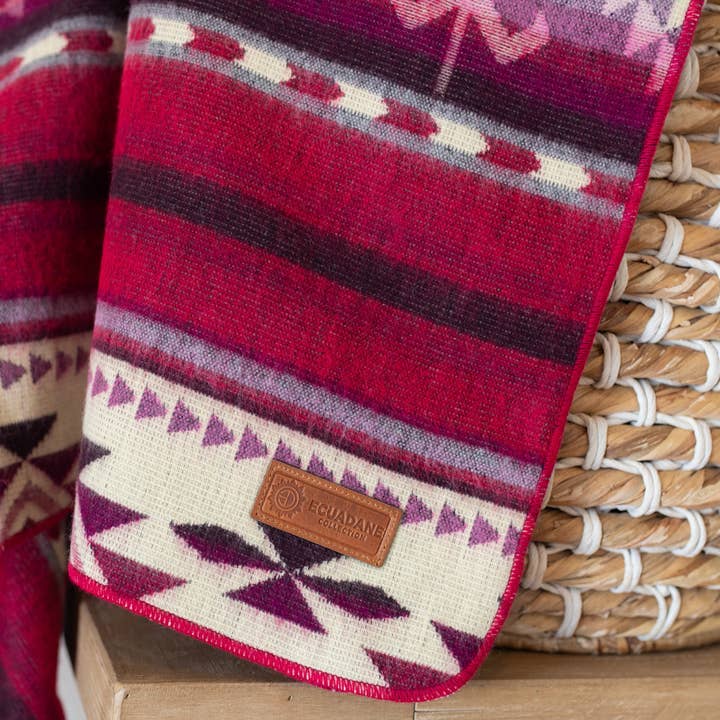 Ecuadane - Wholesale Throw Blanket - Pink Horse Riding Blanket, Southwestern Boho Equestrian Gift3