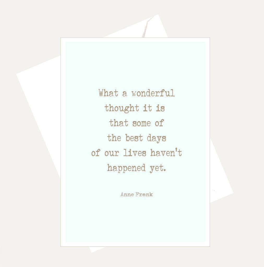 Bellflower Girl - Wholesale Encouragement Card - What a Wonderful Thought - Anne Frank - Encouragement Card0