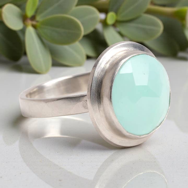 Whispering Waves Chalcedony Ring for wholesale by J + I Jewelry