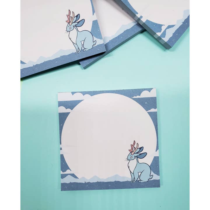 Lunar Jackalope • Sticky Notes for wholesale by Curious Nature Studio