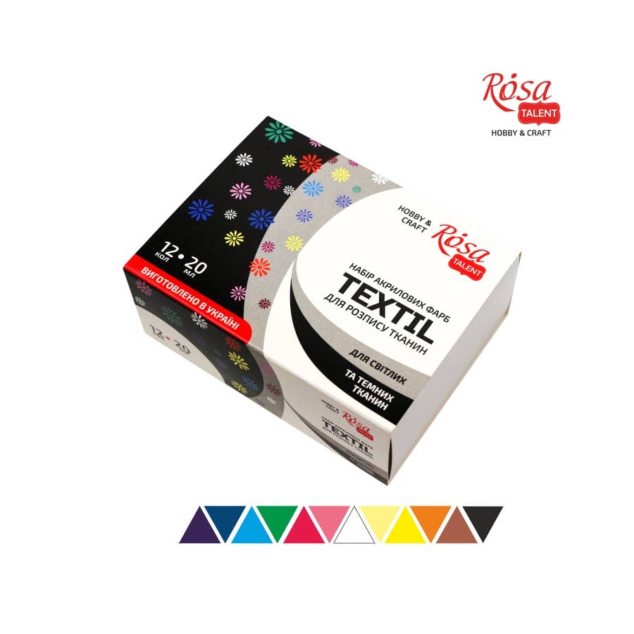 Fainotoys - Vente Assortiments de peinture - Ensemble de peintures acryliques pour textiles, 20 ml, ROSA TALENT0