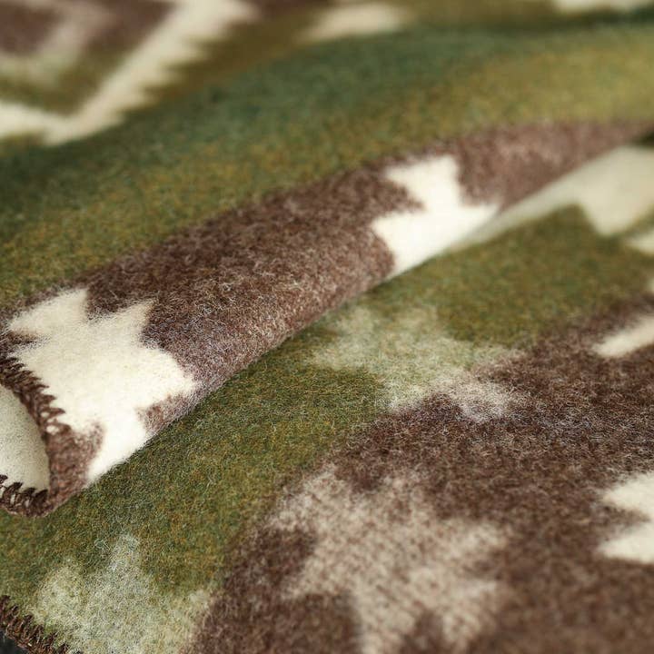 MoST - Wholesale Bedding Blanket - Wool bed Blanket TRIBE - double - green2