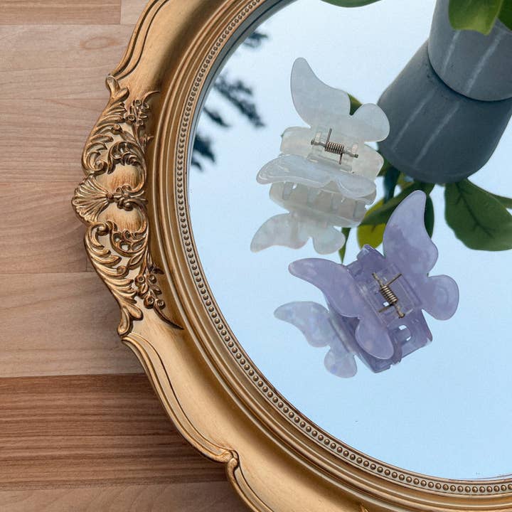 Clip artiglio farfalla | Clip artiglio farfalla bianca | Clip artiglio anni '90 | Clip artiglio farfalla viola | Accessori per capelli anni '90 per la vendita all'ingrosso da parte di Normanco