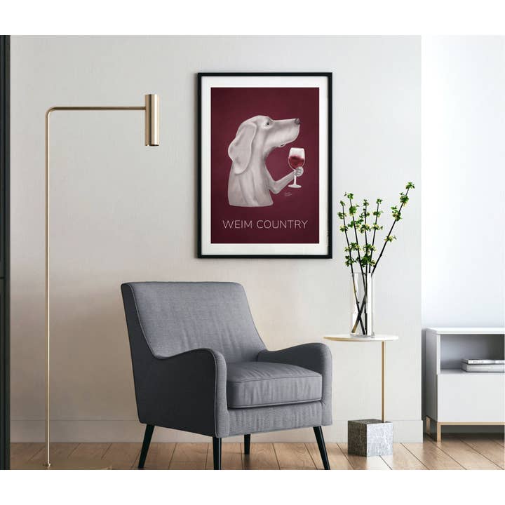Laura Bergsma Studio – Engroshandel Kunsttryk – Weimaraner Hundekunsttryk, Weim Country4