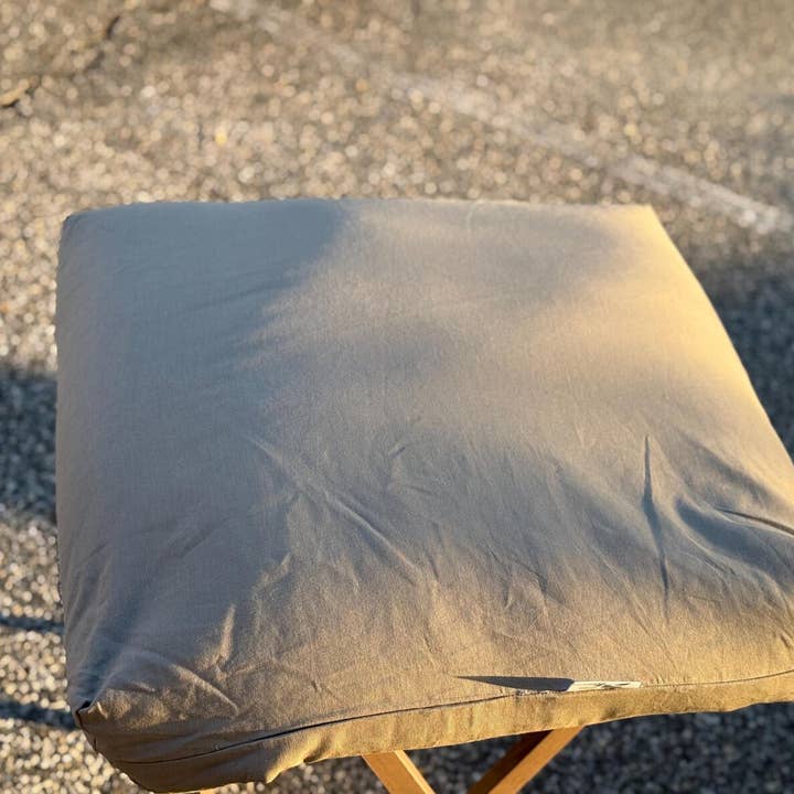 Cotton Square Meditation Cushion With Buckwheat Hulls for wholesale by Orimono Elegance