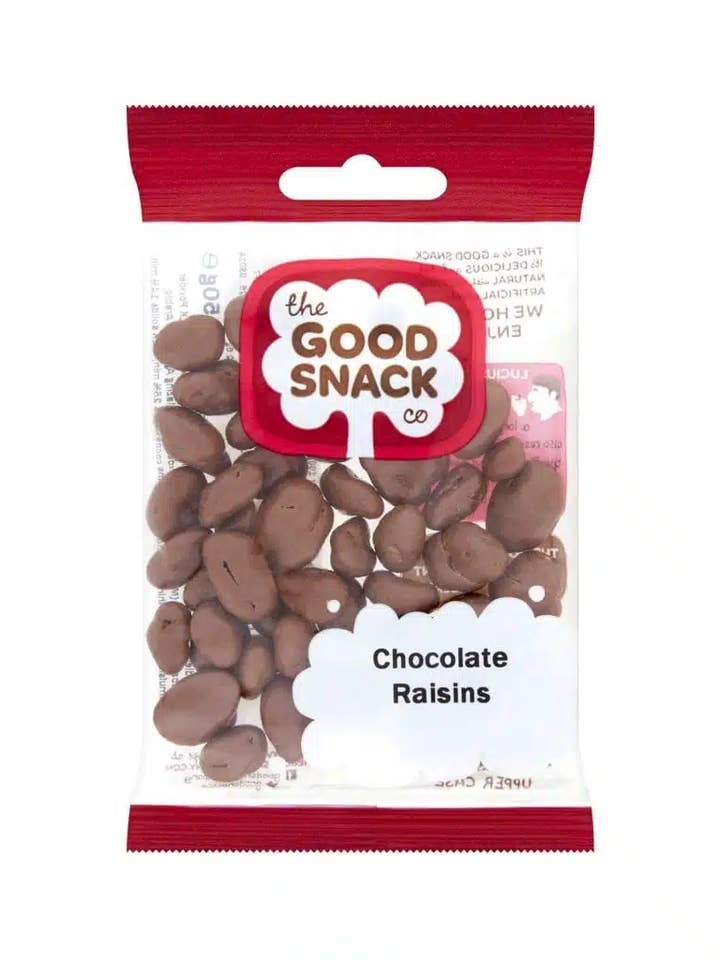 Raisins au chocolat - Boîte de 24 pour la vente par The Good Snack Company