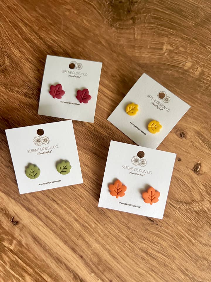 Leaf Stud Earrings for wholesale by Serene Design Co.