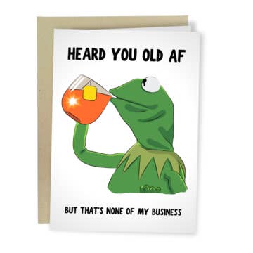 Sleazy Greetings - Wholesale Verjaardagskaartje - Kermit Old AF grappige verjaardagskaart