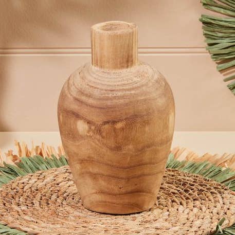 Paulownia Wood Bulb Shaped Vase for wholesale by Langs