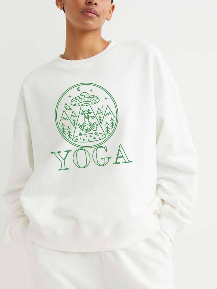 M7544-SW YOGA-sweatshirts met grafische print voor wholesale door HARANG