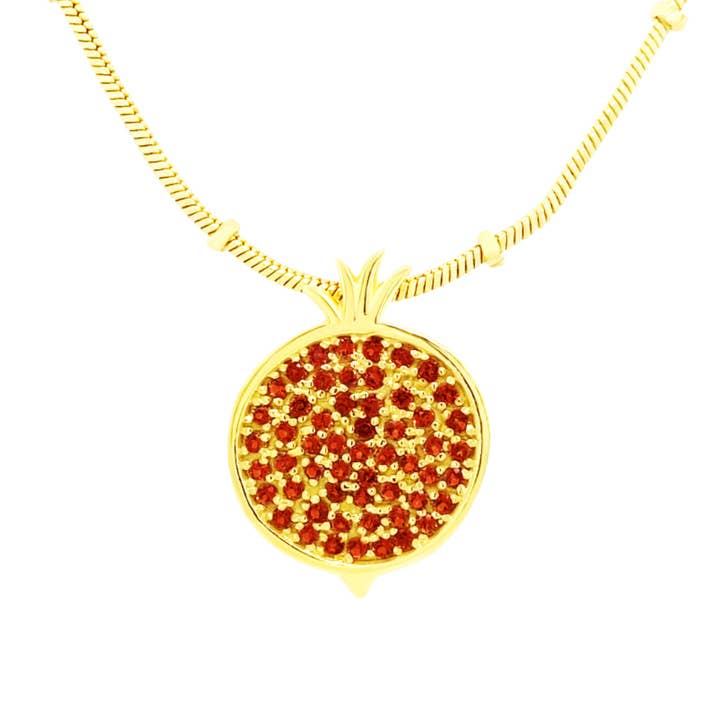 Granada - Pendente e Corrente de Mitologia da Pedra de Nascimento de Janeiro por atacado de Gem Bazaar Jewellery