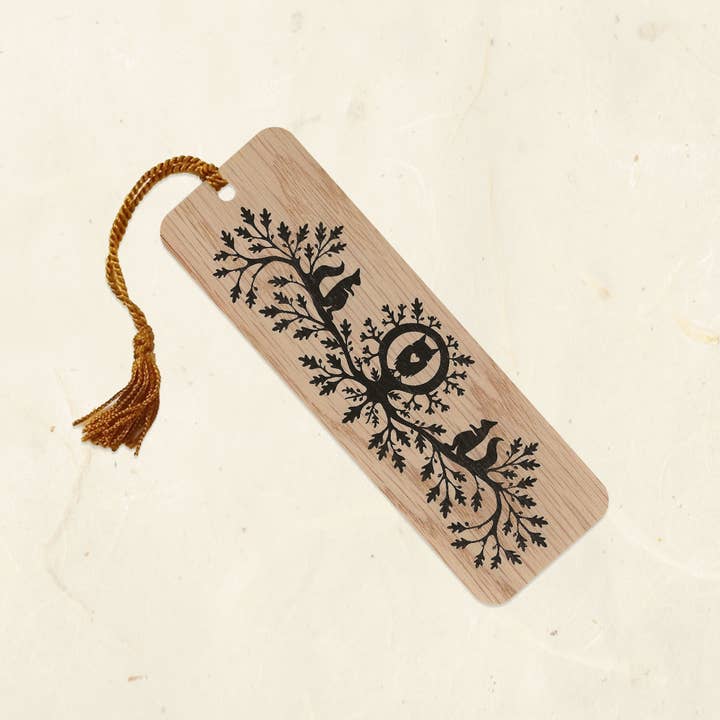 Little Gold Fox Designs - Wholesale Bookmark - Owl Hollow Wood Bookmark with Tassel