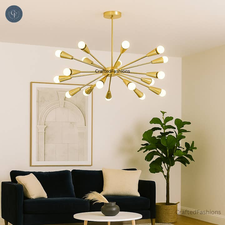 Lámpara de araña Sputnik de 16 luces de mediados de siglo: encanto retro y estilo elegante para venta al por mayor de Crafted Fashions