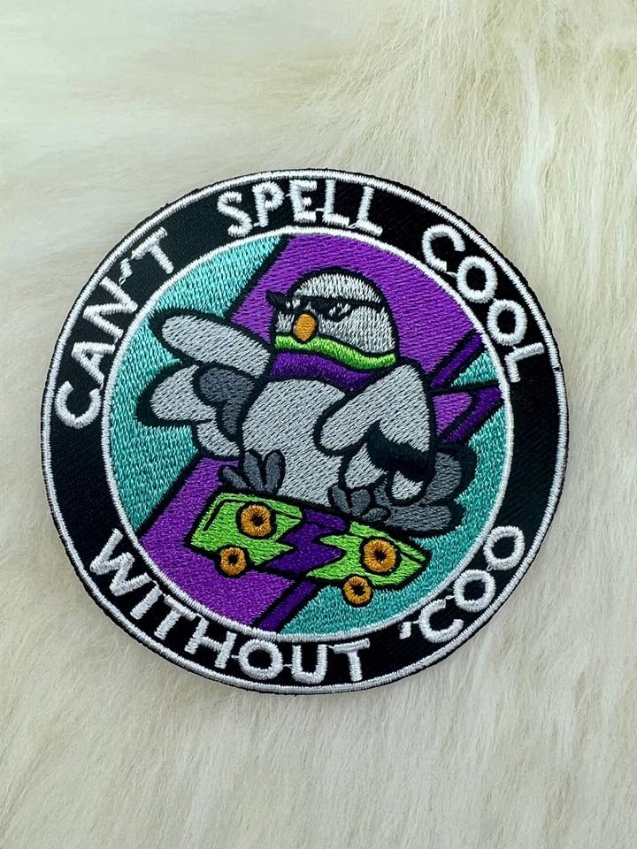 No se puede deletrear bien sin Coo' Patch | Pigeon Patch | Bird Patch | Envío gratis para venta al por mayor de Roamin' Bison Workshop