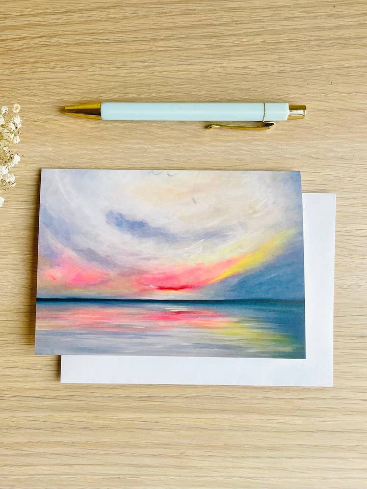 Northumberland Coast Inspired Greeting Card for wholesale by Beth Garner