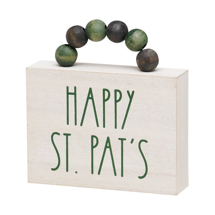 Collins Painting & Design - Wholesale Sign - SW-2036 - Happy St. Pat's Beaded St. Patrick's Day Block0