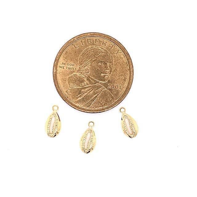 The Bead Bazaar - Wholesale Individual Charm/Pendant - Mini Puka Shell, Gold Filled Puka Shell Charm, Bulk Jewelry Making Charms, Shell Charms, Shell Pendant, Gold Filled Charm, Shell Jewelry, Wholesale
