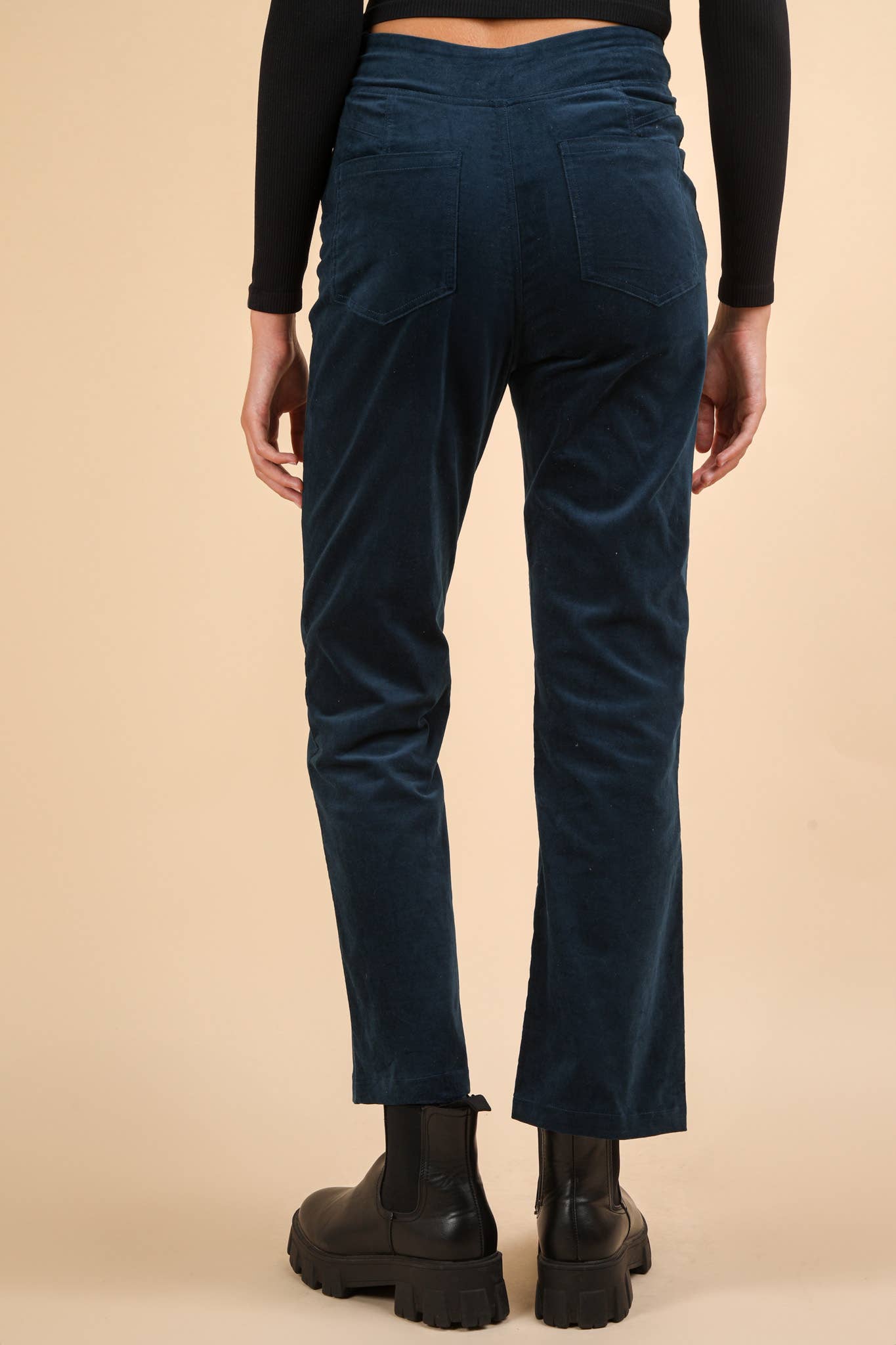 VERY J - Vente Pantalon – femme - NP70562-Pantalon en velours à coupe botte avec poches arrière16