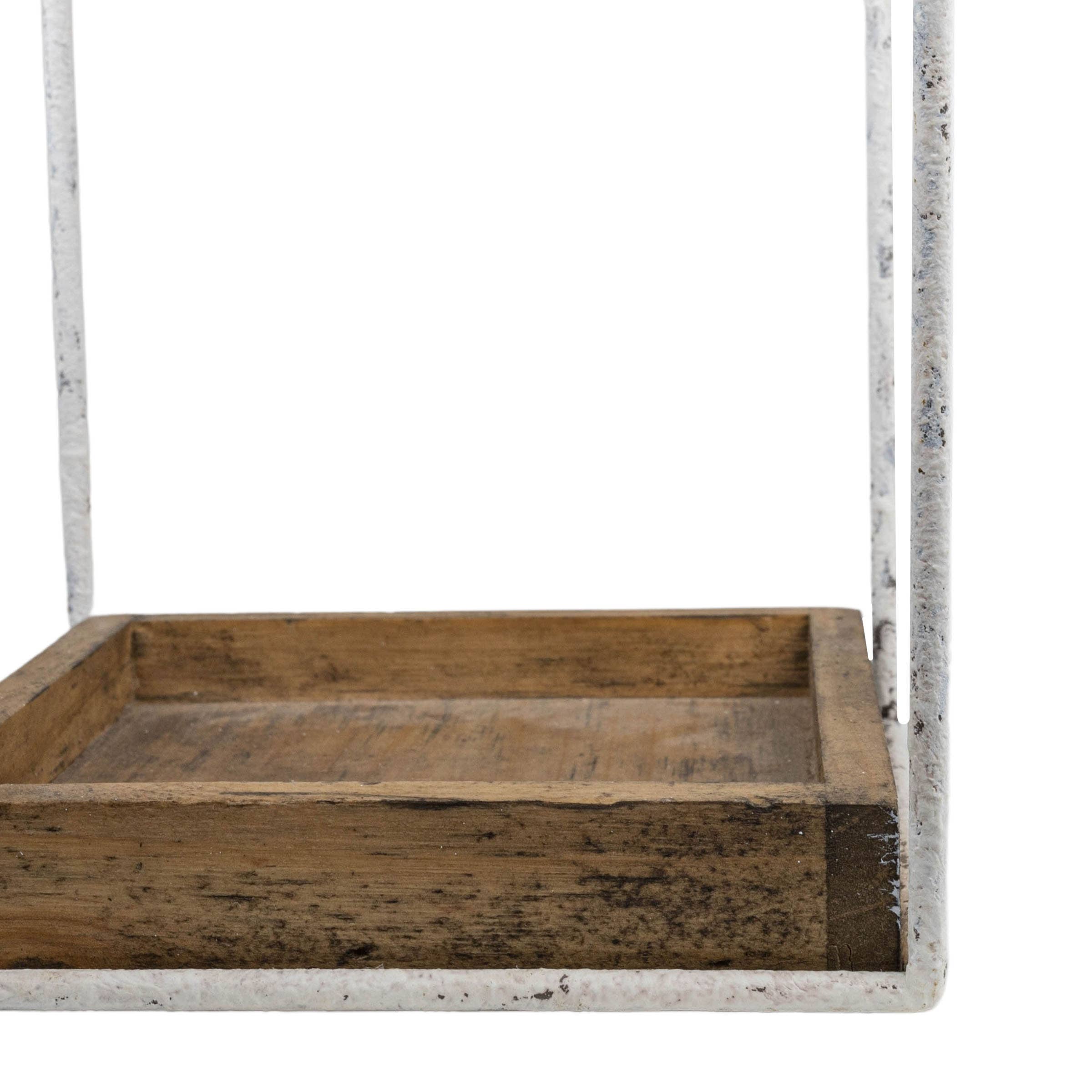 Foreside Home & Garden - Wholesale Decorative Tray - SALE - Belle Platform Tray White Metal & Wood3