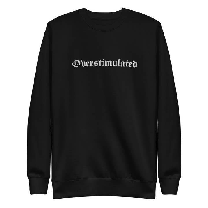 Sudadera bordada sobreestimulada para venta al por mayor de Goth Cloth Co.