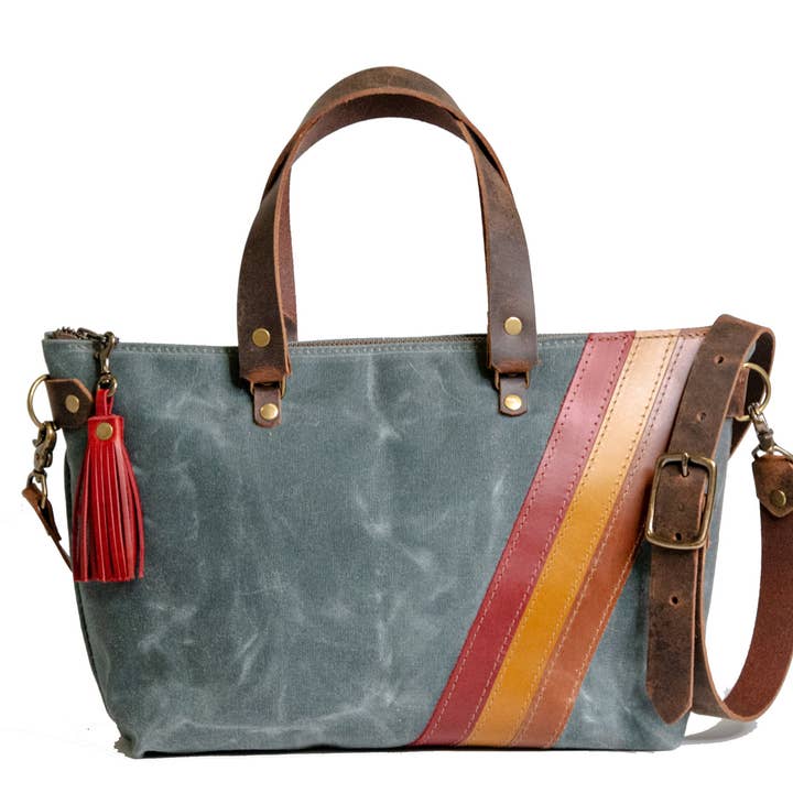 In Blue Handmade - Wholesale Tote Bag - Women's - Waxed Canvas 70's Small Bowler Bag | Lined9