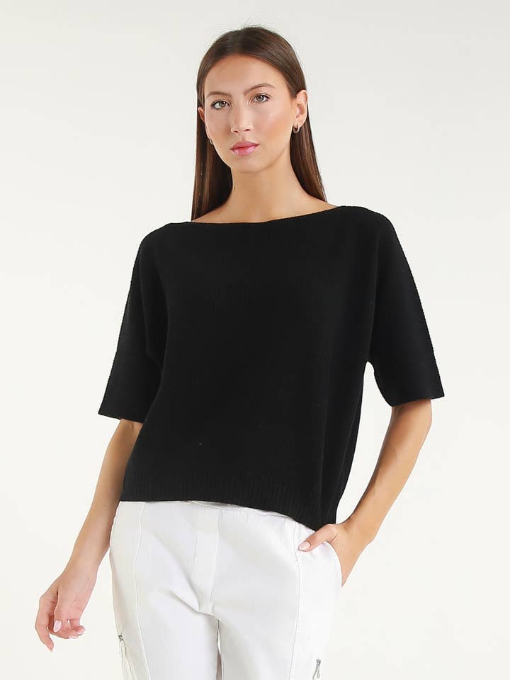 Caterina Gerippter Pullover (BSS303) für den Großhandel von TINA Stephens Italy/Tees By Tina