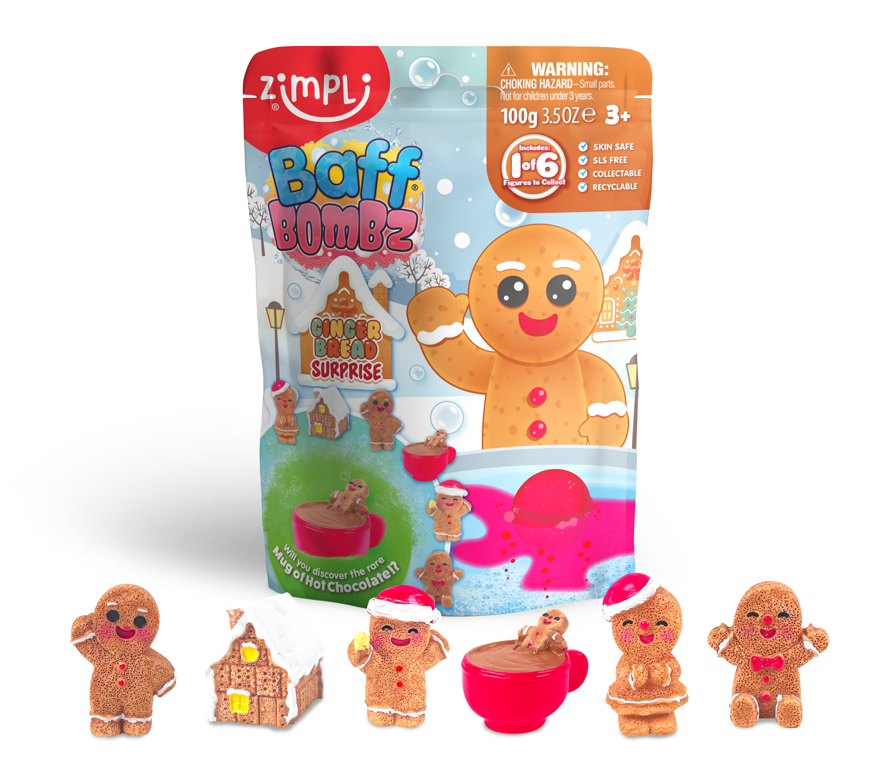 Zimpli Kids – wholesale Bath toy – Baby – Zimpli Baff Bombz Gingerbread Surprise Collectable Bath Toy1
