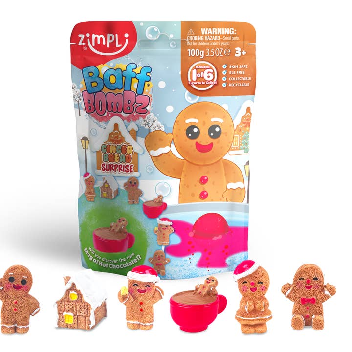 Zimpli Kids – wholesale Bath toy – Baby – Zimpli Baff Bombz Gingerbread Surprise Collectable Bath Toy1